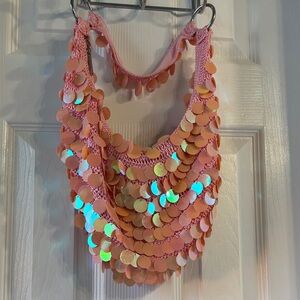 Elegant Pink and Gold Sequin NEW BAG.
